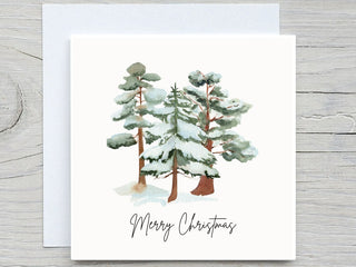 Custom Christmas Card, Christmas Tree Card, Trees, Forest