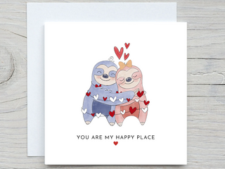 Romantic Sloth card