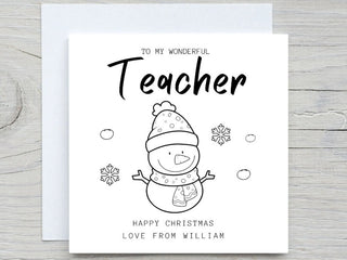 Personalized Christmas Card, Coloring Card, Activity for Kids, for Teacher