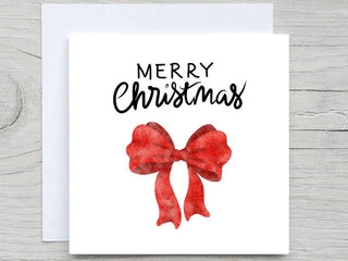 Personalized Christmas Card Red Ribbon