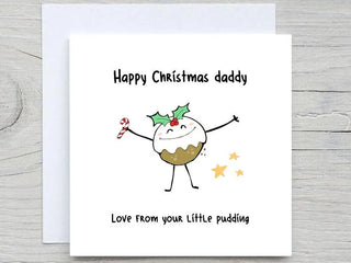 Cute Little Pudding For Daddy Christmas Card card for dad