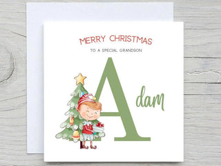 Personalized Christmas Elf Card: Custom Name Alphabet Card