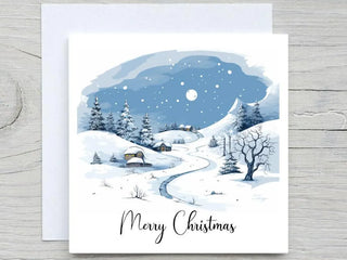 Personalized Snowy Scene Christmas Card