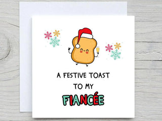 Personalized Christmas Card: Festive Toast to My Fiancée