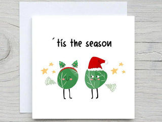 Personalized Funny Christmas Card: Brussel Sprouts 'Tis the Season