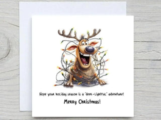 Personalized Reindeer Christmas Card Deer-lightful