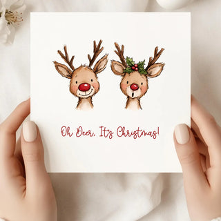 Personalized Reindeer Christmas Card for Couple