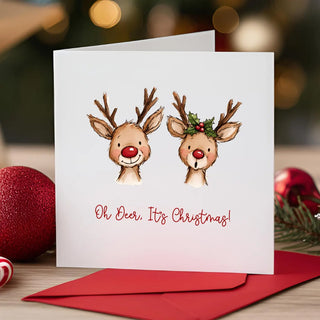 Personalized Reindeer Christmas Card for Couple