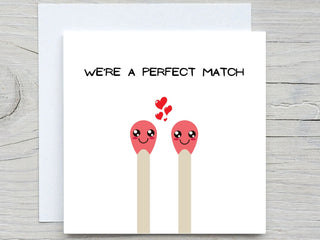 Valentines Day Card, Love greeting card, I love you Card, perfect match, Romantic Card, Valentine's Gift