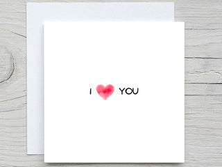 Valentines Day Card, Love greeting card, I love you Card, Watercolor Heart, Romantic Card, Valentine's Gift