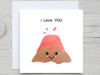 Valentines Day Card, Love greeting card, I love you Card, I lava you volcano card, Romantic Card, Valentine's Gift