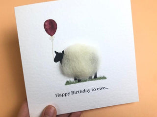 Sheep Birthday Card, Cute Fluffy card, Personalised Birthday Card, Happy Birthday to EWE