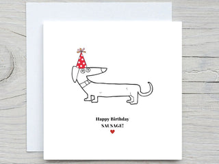 Birthday Card, Funny card, Happy Birthday Sausage Card
