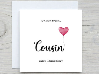 Personalised Cousin Birthday Card, Relative Birthday card, Lovely card for Cousin, card for her