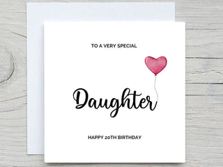 Personalised Daughter Birthday Card, Relative Birthday card, Lovely card for Daughter , card for her