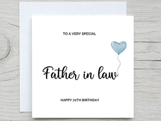 Personalised Happy Birthday Card, Father in law card, For Father  in law birthday card , Father  in law Birthday Card