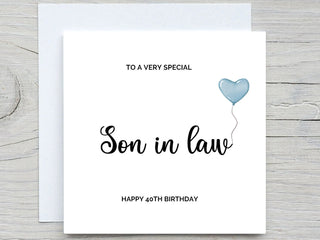 Personalised Happy Birthday Card, Son in law card, For Son in law birthday card ,Son in law Birthday Card