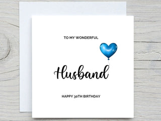 Happy Birthday Card, Husband card, For him birthday card , Wonderful Husband  Birthday Card