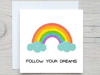 Follow your dreams, personalised card,  encouragement card,  go for it card