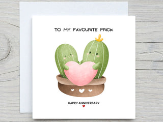 Anniversary Card, Love greeting card, I love you Card, My favourite prick,  Romantic Card,