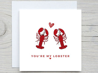 Valentines Day Card, Love greeting card, My Lobster Card, Romantic Card, Valentine's Gift
