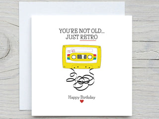 Birthday Card, Cute card, Happy Birthday card, You're Retro card,  for friend card, bestie card, funny birthday card