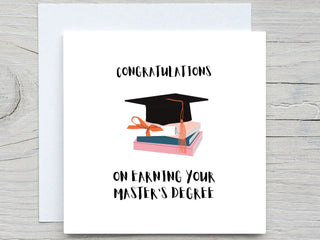 Graduation Card, personalised card, Masters Degree Graduation card, Graduation