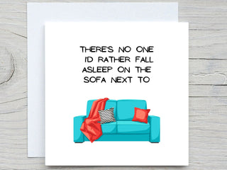 Valentines Day Card, Love greeting card, I love you Card, Falling Asleep on sofa, Romantic Card, Valentine's Gift