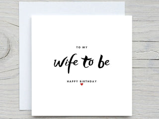 Happy Birthday Card, Wife to be card, For her birthday card , Wife Birthday Card