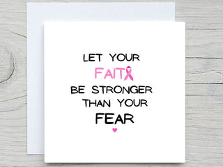 Breast cancer card, personalised card, Breast cancer card, keep faith card, you are strong card, cancer survival