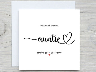 Birthday Card, Personalised birthday card, Happy Birthday for Auntie, Auntie Birthday card, Add age card, For Aunt