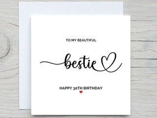 Personalised Best Friend Birthday Card, Bestie Birthday card, Lovely card for Best friend, card for her