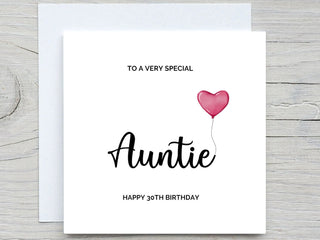 Birthday Card, Personalised birthday card, Happy Birthday for Auntie, Auntie Birthday card, Add age card, For Aunt