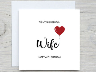 Happy Birthday Card, Wife card, For her birthday card , Wonderful Wife Birthday Card