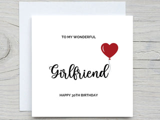 Happy Birthday Card, girlfriend card, For her birthday card , Wonderful girlfriend  Birthday Card