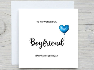 Happy Birthday Card, boyfriend card, For him birthday card , Wonderful boyfriend Birthday Card