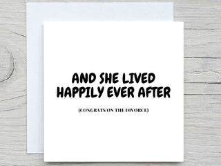 Congratulations  on divorce card, Single now card, you're divorced card, personalised card, living happily ever after