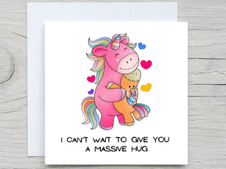 Get Well Soon card, Get well Card, Im sorry card, sending love card, Can't Wait To Give You A Massive HUG, personalised card