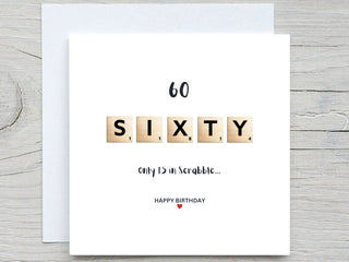 Personalised Name Birthday card, SCRABBLE birthday card, for her birthday card, add age birthday card, ALPHABET birthday card