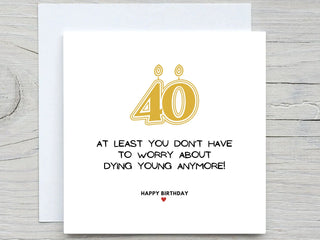 Funny 40 birthday card