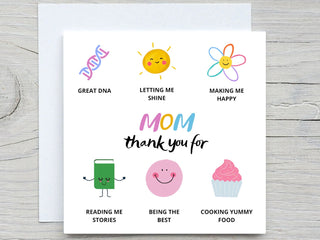 Birthday Card, Cute card for mom, Best mom card, for mom birthday card, mother birthday, mothers day card, Thank you Mom