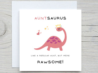 Mothers day card, Aunt Mothers day card, Card for Aunt, Auntsaurus personalised card for Aunt, Mothers day gift for aunt