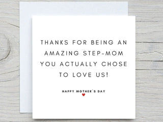 Mothers day card, Amazing Step-mom, personalised mothers day card, for stepmom card, from step son, from step Daughter card