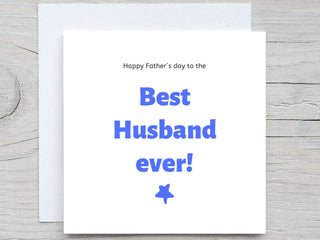 Fathers Day Card, To Husband card, Best Husband Ever Card, happy fathers day, from wife Card