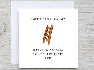 Personalised Fatherss Day Card, Step-Dad card, For Step-Dad birthday card , Step-Dad Birthday Card, so happy you stepped into my life