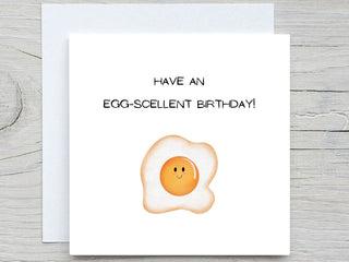 Eggscellent Birthday Card, personalised birthday card, cute card, cute egg card
