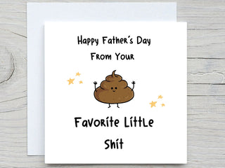 Funny Father's Day Card, From Your little Shit, Personalised Dad Father's Day Card