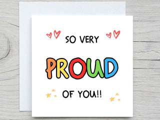 Very Proud Of You - Personalised Congratulations Card, Graduation, Well Done, New Job, Promotion, school tests card