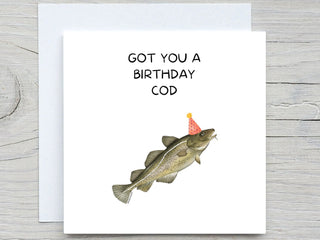 Happy birthday card, funny birthday card, Birthday Cod, for friend birthday, Personalised Birthday card