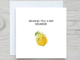 personalised Sympathy card, Sending you a big squeeze, sending you love, get well soon card